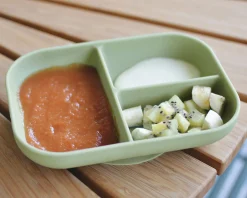 BÉABA Couverts, Vaisselle Et Bavoirs>Assiette Compartimentee Silicone Sage Green