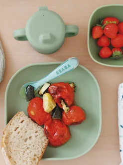 BÉABA Couverts, Vaisselle Et Bavoirs>Assiette Silicone Ventouse Sage Green