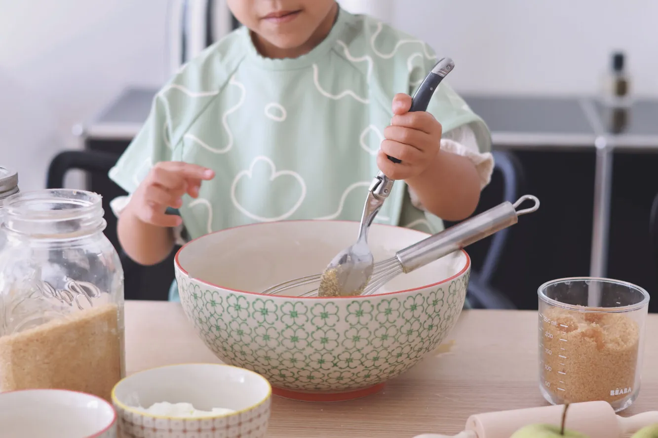 BÉABA Couverts, Vaisselle Et Bavoirs>Bavoir A Manches Evolutif 2 En 1 Sage Green