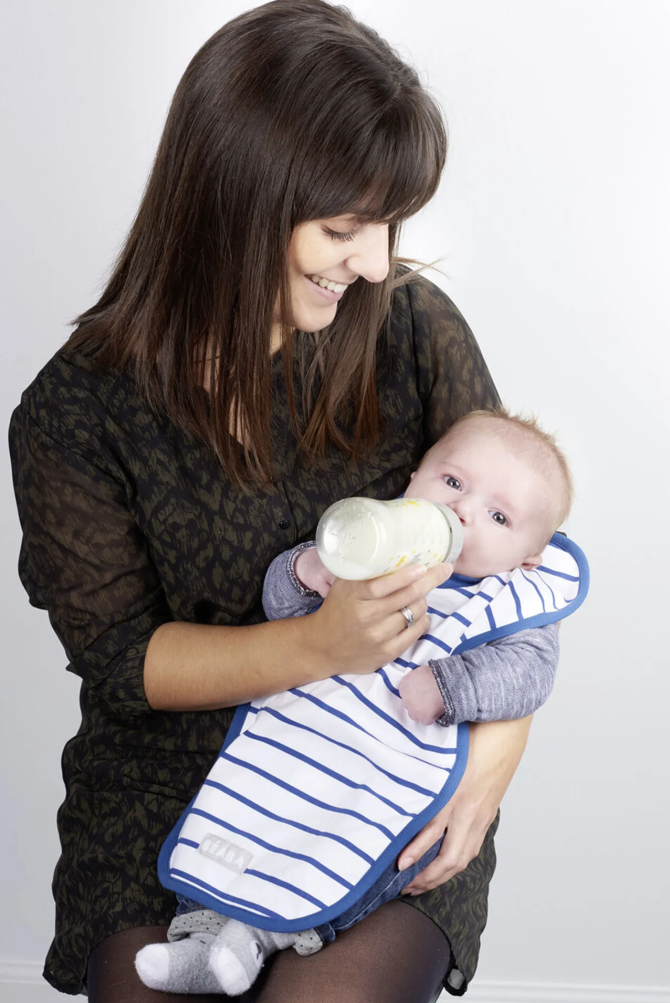 BÉABA Couverts, Vaisselle Et Bavoirs>Bavoir Coton Stripes