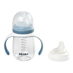 BÉABA Couverts, Vaisselle Et Bavoirs>Biberon D'Apprentissage 2 En 1 210 Ml Windy Blue