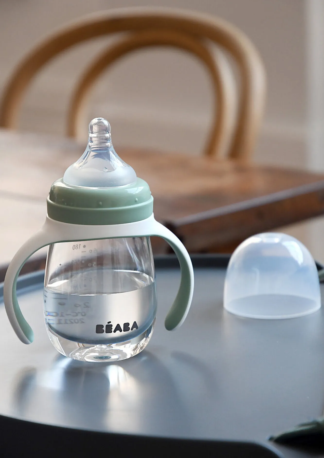 BÉABA Couverts, Vaisselle Et Bavoirs>Biberon D'Apprentissage 2 En 1 210 Ml Sage Green