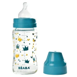 BÉABA Biberons Et Accessoires>Biberon Verre Col Large 240Ml Blue