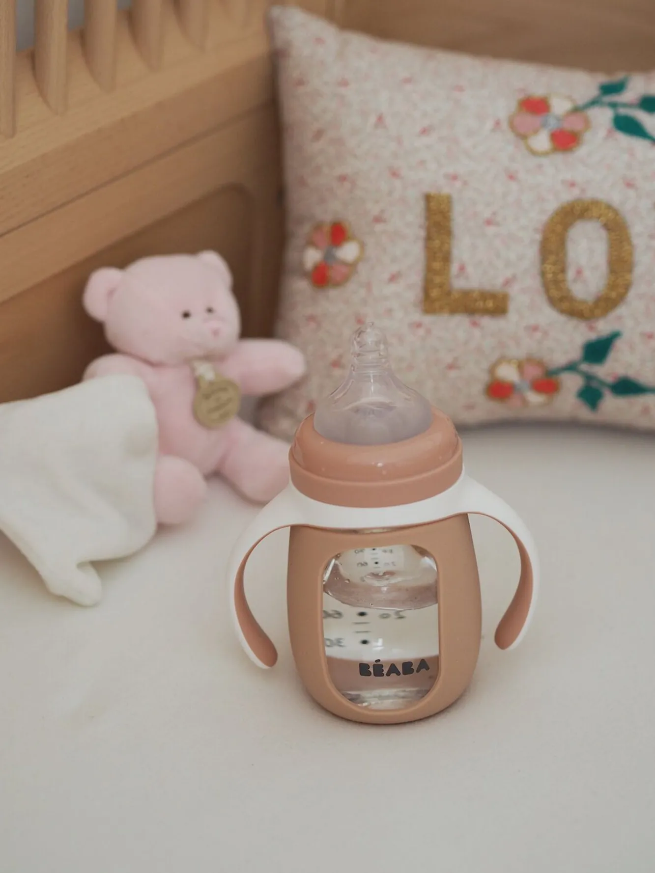 BÉABA Couverts, Vaisselle Et Bavoirs>Biberon Verre D'Apprentissage 210 Ml Old Pink