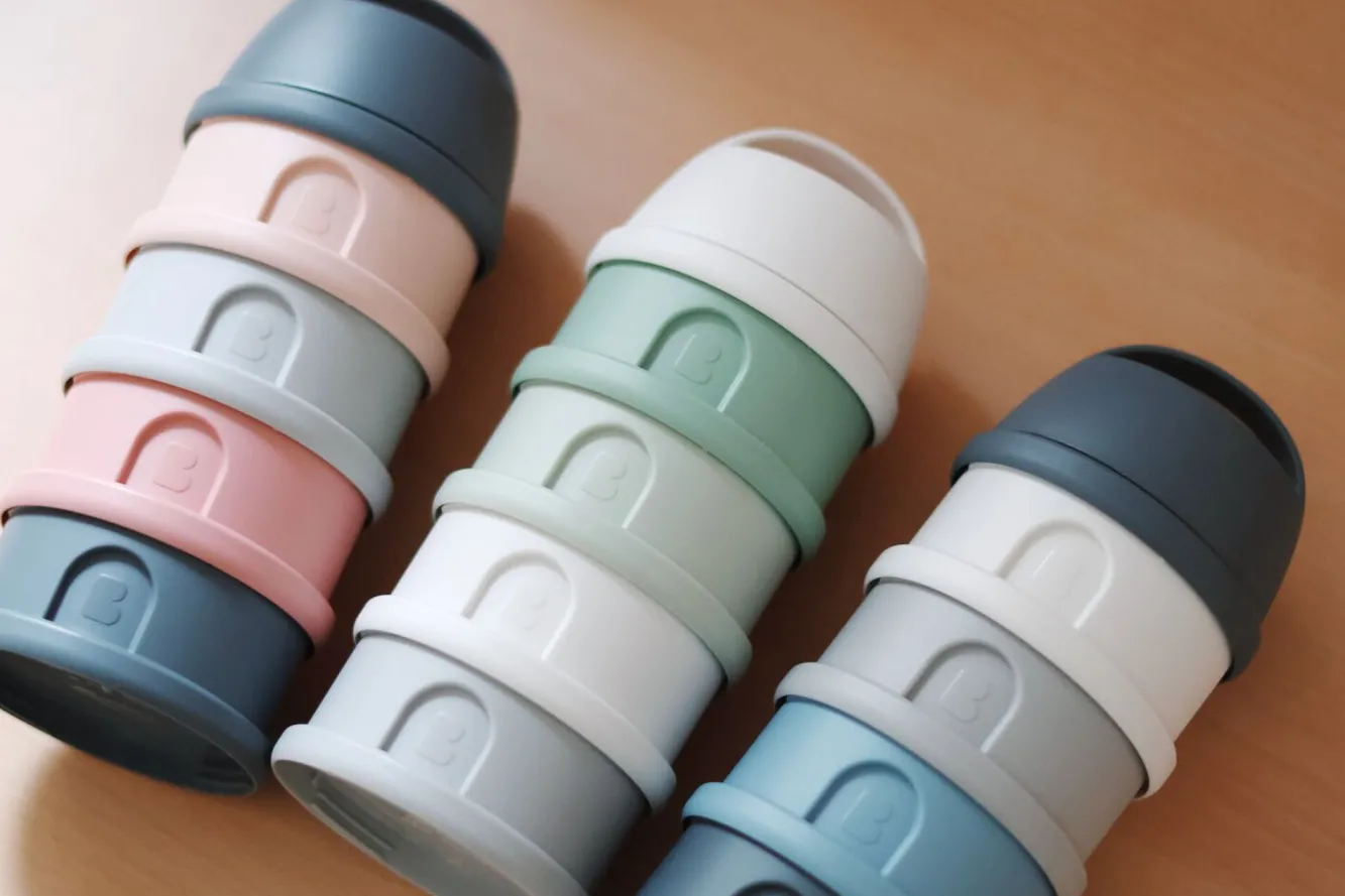 BÉABA Doseurs De Lait>Boite Doseuse 4 Compartiments Mineral Grey / Blue