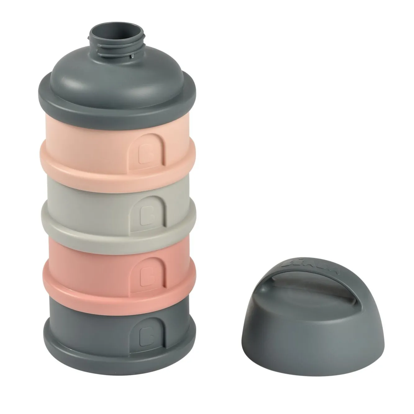 BÉABA Doseurs De Lait>Boite Doseuse 4 Compartiments Mineral Grey /Pink