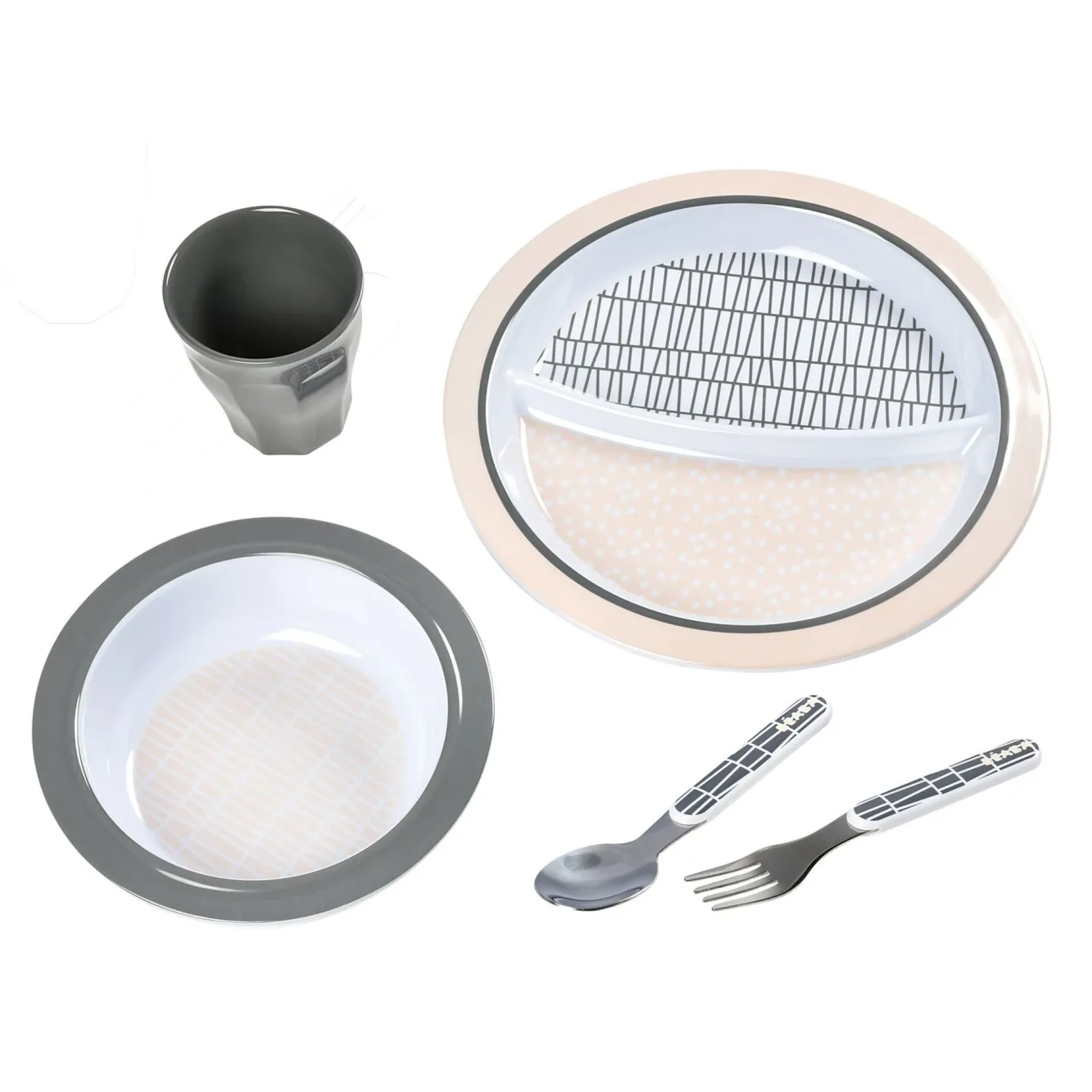 BÉABA Couverts, Vaisselle Et Bavoirs>Coffret Cadeau Repas Pink Grid