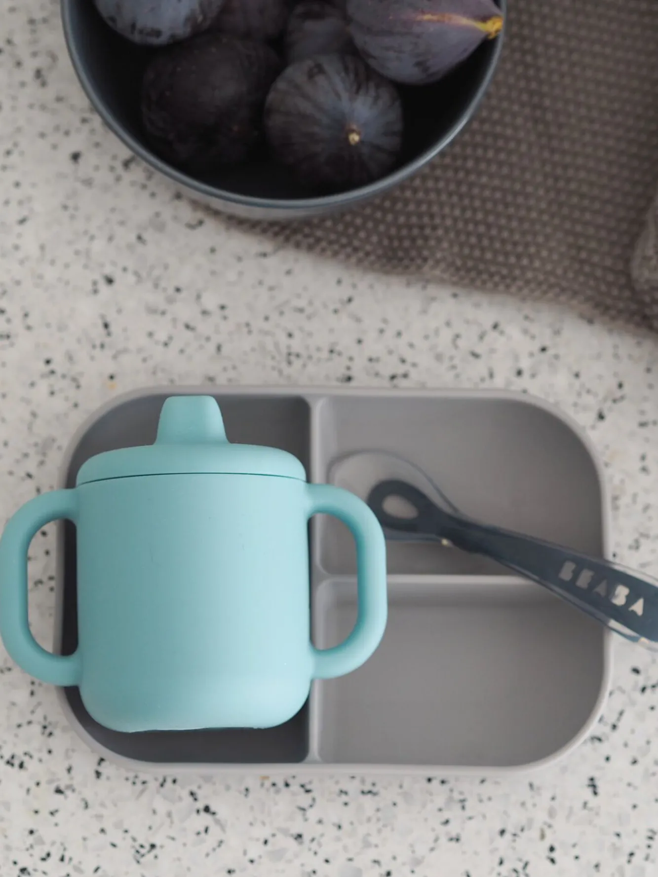 BÉABA Couverts, Vaisselle Et Bavoirs>Coffret D'Apprentissage Silicone + Tasse Blue