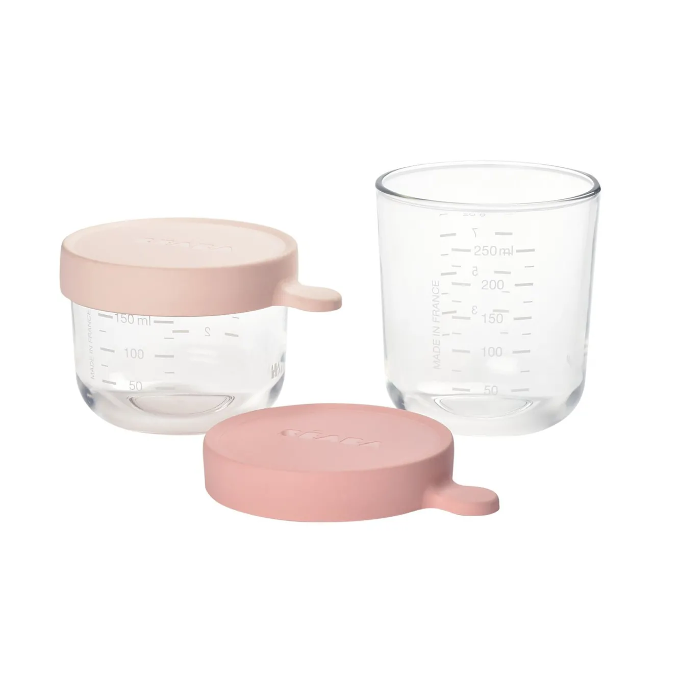 BÉABA Pots De Conservation>Coffret De 2 Portions Verre 150 Ml Pink / 250 Ml Old Pink