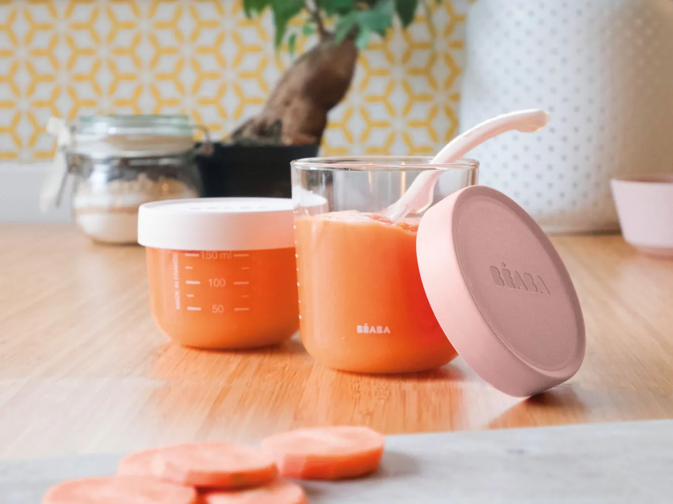 BÉABA Pots De Conservation>Coffret De 2 Portions Verre 150 Ml Pink / 250 Ml Old Pink