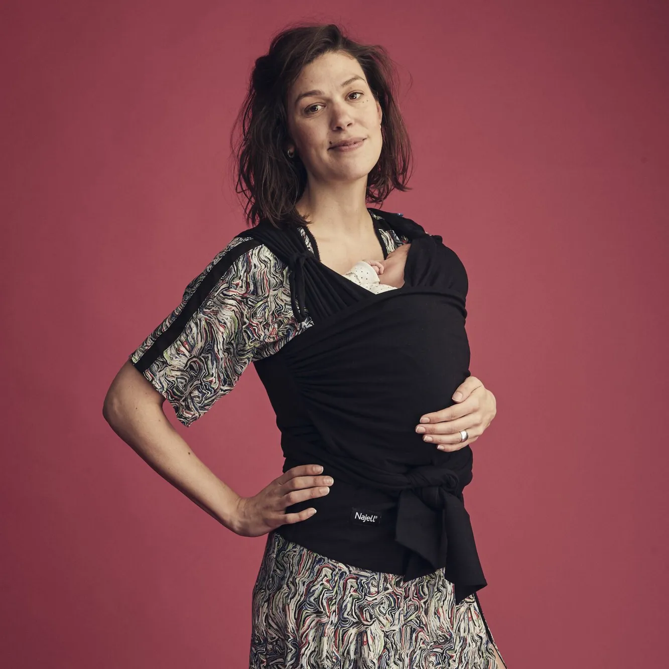 BÉABA Porte-Bébé Et Écharpes>Echarpe De Portage Najell X Beaba Black S/M