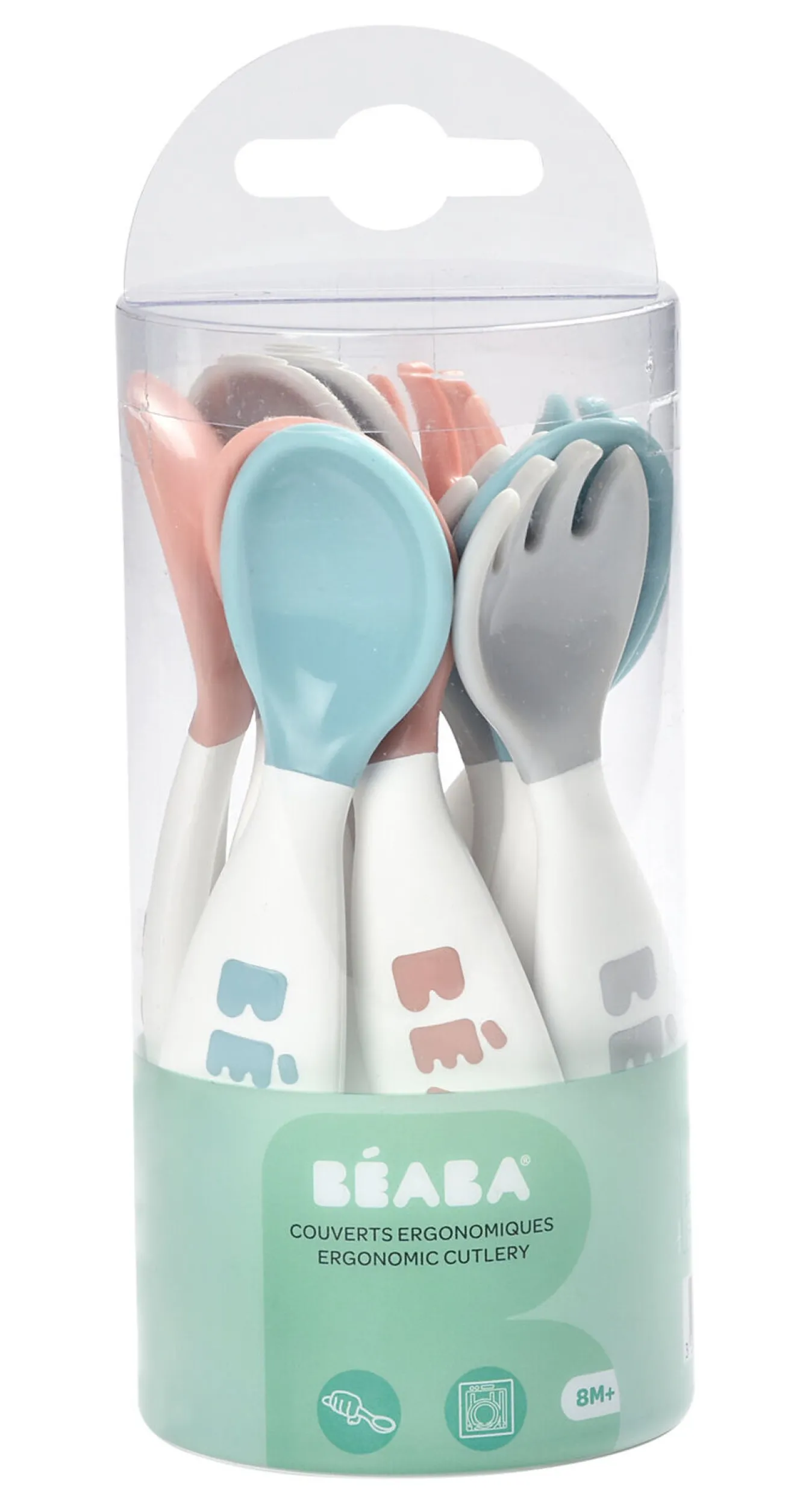 BÉABA Couverts, Vaisselle Et Bavoirs>Lot 10 Couverts Ergonomiques 2Eme Age Blue/Pink
