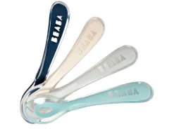 BÉABA Couverts, Vaisselle Et Bavoirs>Lot 4 Cuilleres 2Eme Age Silicone Blue