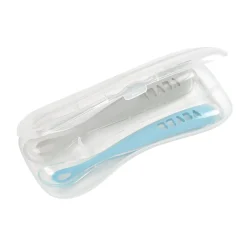 BÉABA Couverts, Vaisselle Et Bavoirs>Lot 2 Cuilleres 1Er Age Silicone + Boite De Transport Grey/B