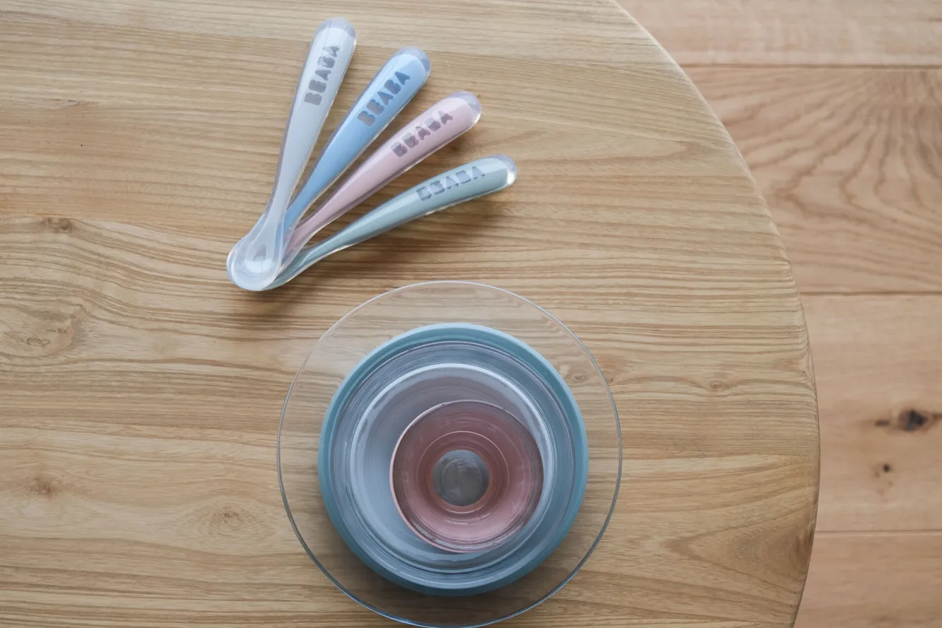 BÉABA Couverts, Vaisselle Et Bavoirs>Lot 4 Cuilleres 1Er Age Silicone Eucaplyptus