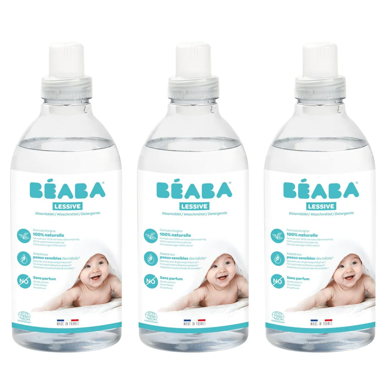 BÉABA Soins Et Toilette Bébé>Lot 3 Lessives Sans Parfum - 1L