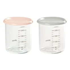 BÉABA Pots De Conservation>Lot 2 Maxi Portion Old Pink/Grey