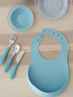 BÉABA Couverts, Vaisselle Et Bavoirs>Lot De 2 Bavoirs Silicone Green/Grey