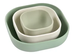 BÉABA Goûter Sain>Lot De 3 Bols Silicone Gigogne Sage Green