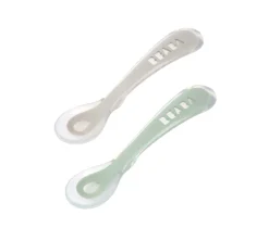 BÉABA Couverts, Vaisselle Et Bavoirs>Lot De 2 Cuilleres 2Eme Age Silicone Avec Boite De Transport