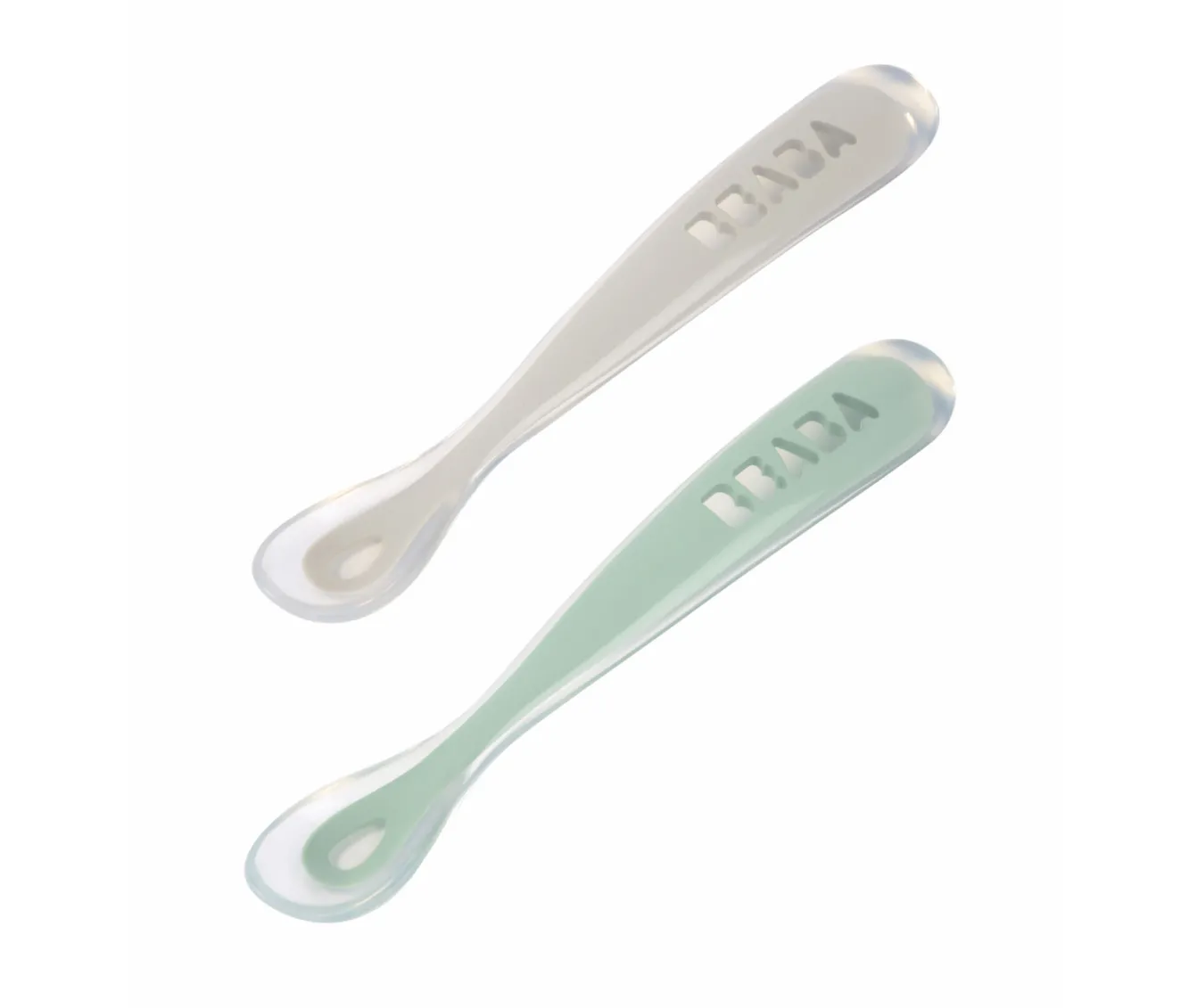 BÉABA Couverts, Vaisselle Et Bavoirs>Lot De 2 Cuilleres 1Er Age Silicone Avec Boite De Transport