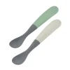 BÉABA Couverts, Vaisselle Et Bavoirs>Lot De 2 Cuilleres 1Er Age Silicone Bi-Ton Mineral