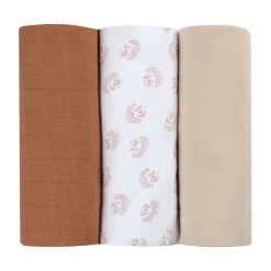 BÉABA Accessoires De Toilette>Lot De 3 Langes En Coton Hedgehog
