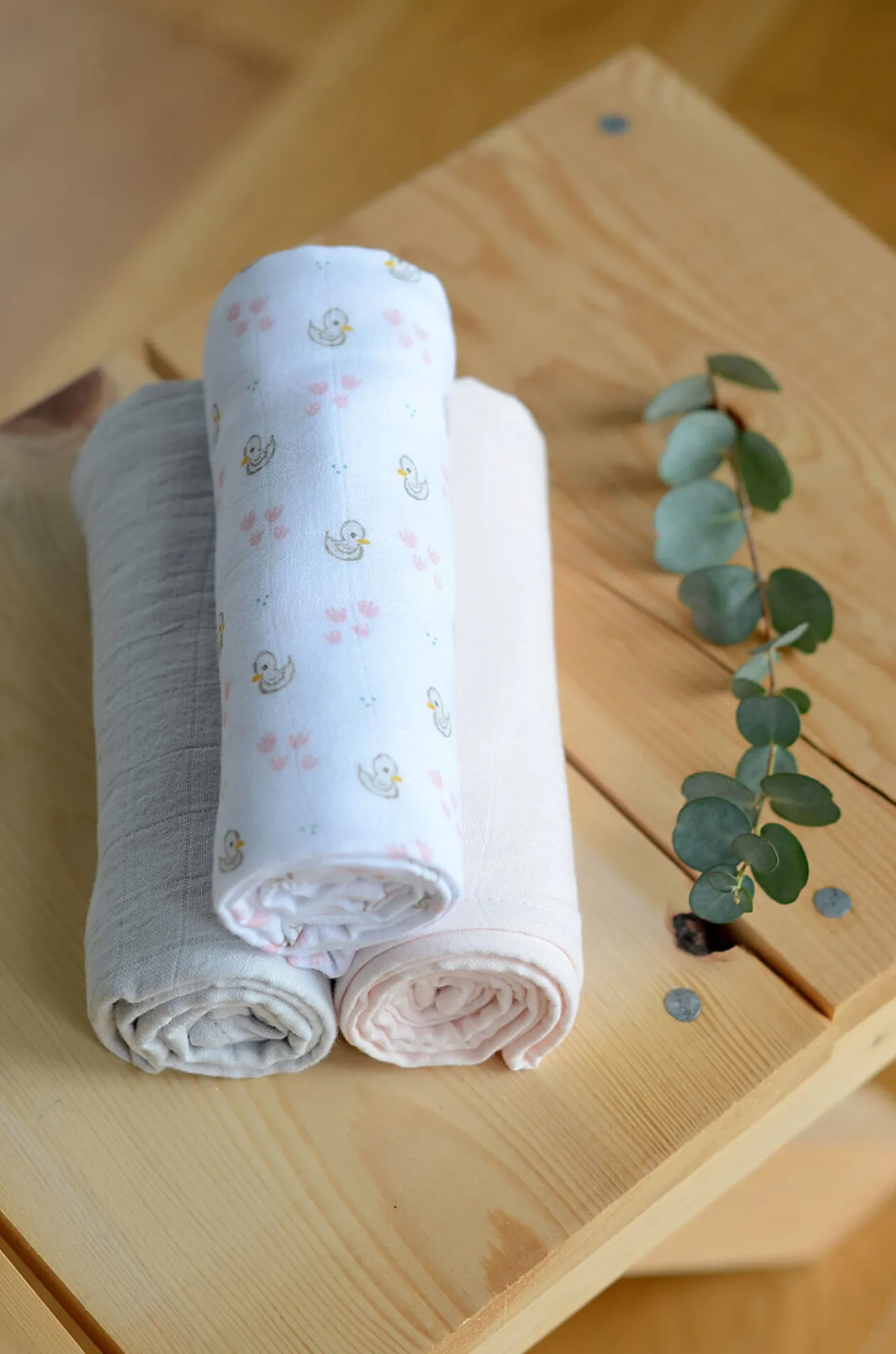 BÉABA Accessoires De Toilette>Lot De 3 Langes En Coton Swans