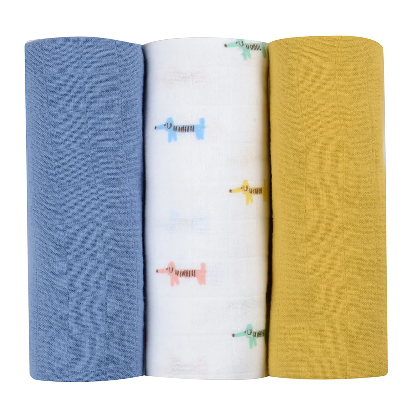 BÉABA Accessoires De Toilette>Lot De 3 Langes En Coton Teckel