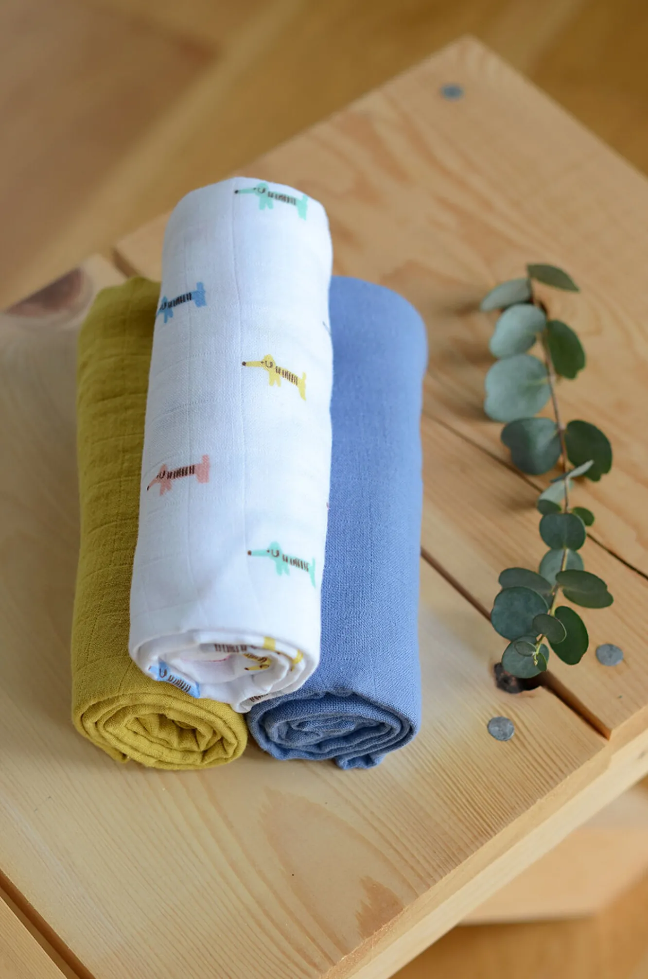 BÉABA Accessoires De Toilette>Lot De 3 Langes En Coton Teckel