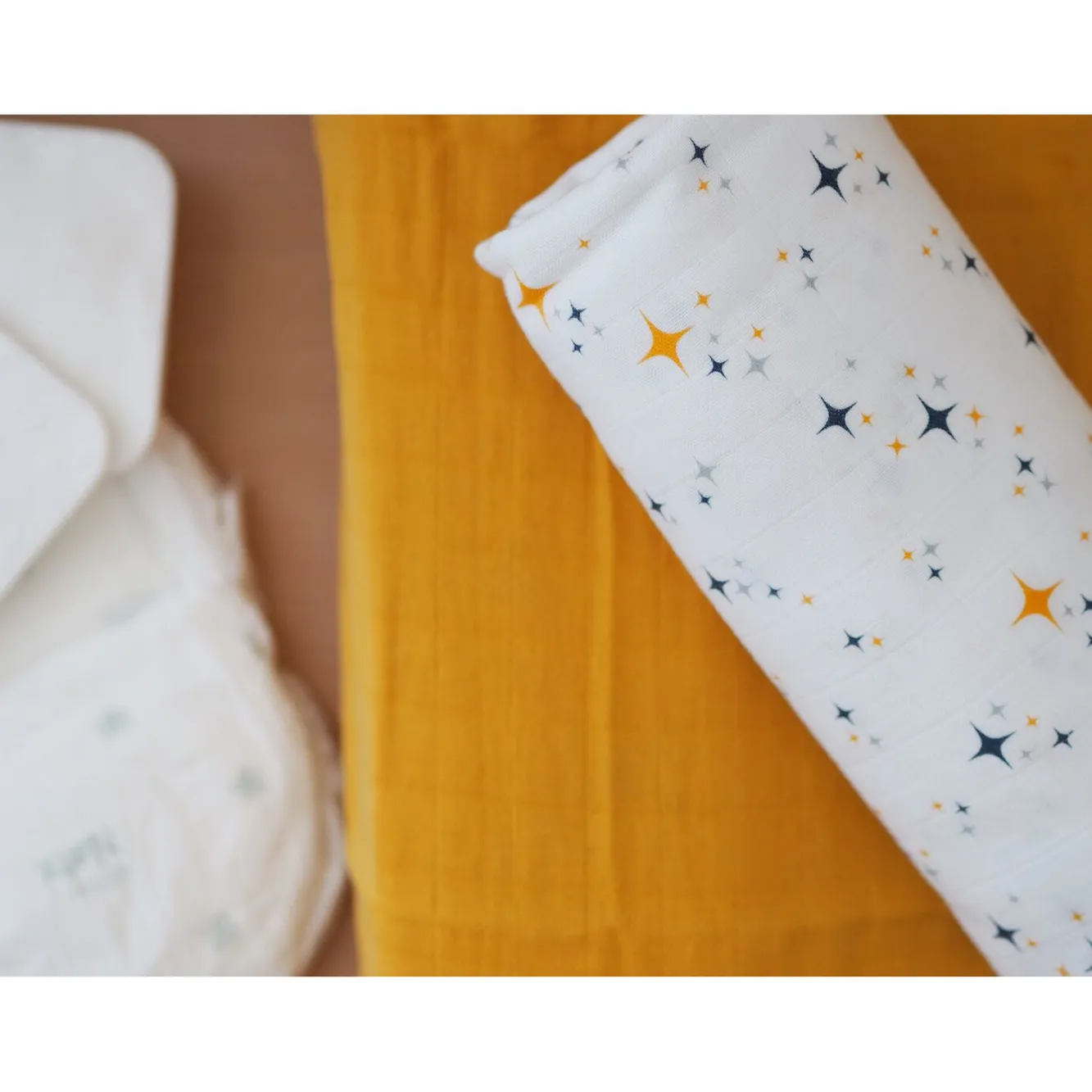 BÉABA Emmaillotage>Lot De 2 Langes Xxl En Coton Honey Yellow/Starry Night