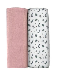 BÉABA Emmaillotage>Lot De 2 Langes Xxl En Coton Bridal Pink/Flowery Countryside