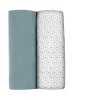 BÉABA Emmaillotage>Lot De 2 Langes Xxl En Coton Baltic Blue/Points