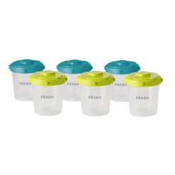 BÉABA Pots De Conservation>Lot De 6 Portions Clip 2Eme Age 200 Ml Neon