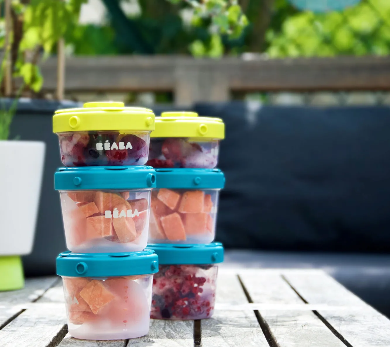 BÉABA Pots De Conservation>Lot De 6 Portions Clip 2Eme Age 200 Ml Neon