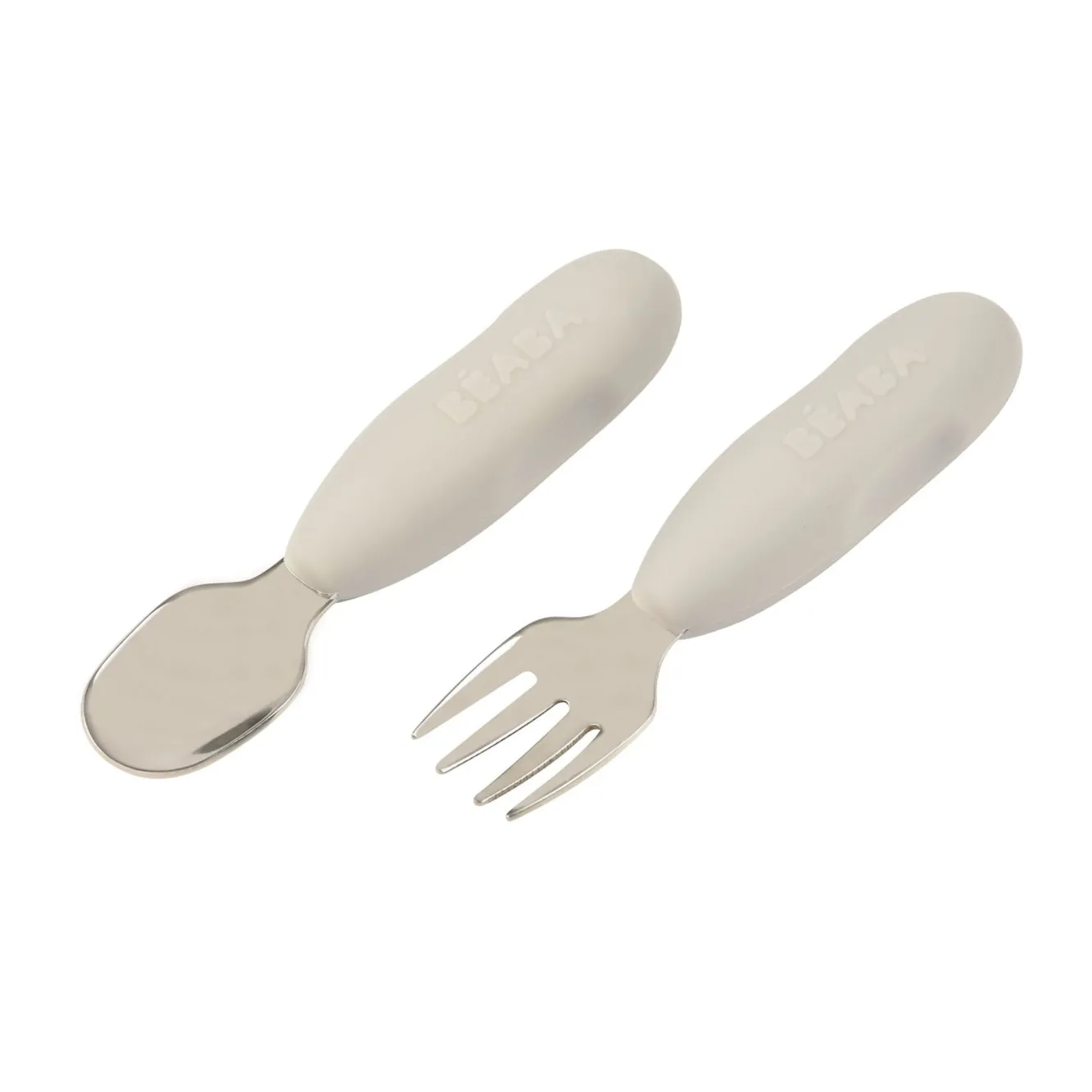 BÉABA Couverts, Vaisselle Et Bavoirs>Lot De 2 Pre-Couverts Inox Velvet Grey