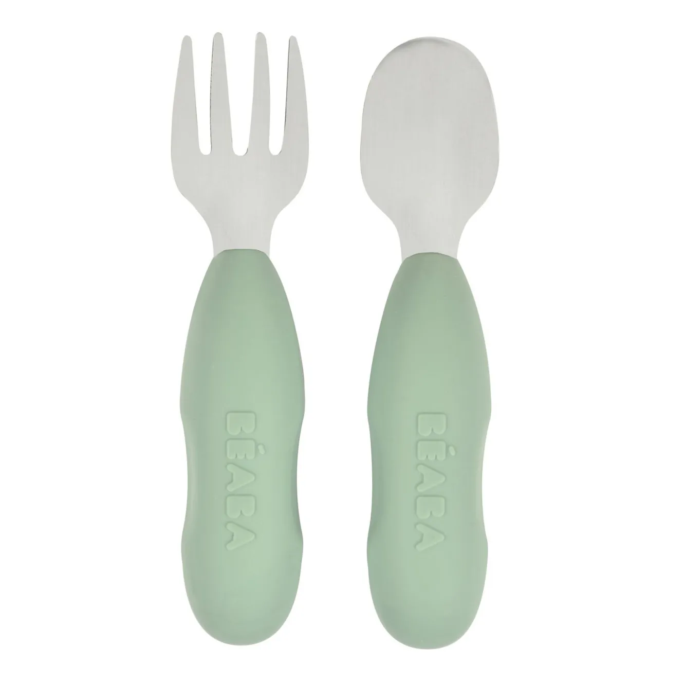 BÉABA Couverts, Vaisselle Et Bavoirs>Lot De 2 Pre-Couverts Inox Sage Green