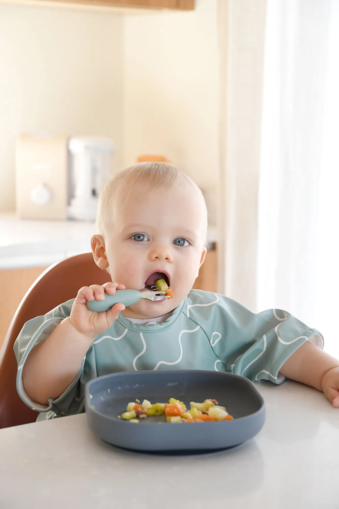 BÉABA Couverts, Vaisselle Et Bavoirs>Lot De 2 Pre-Couverts Inox Sage Green