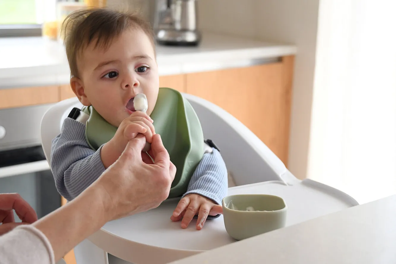 BÉABA Couverts, Vaisselle Et Bavoirs>Lot De 2 Pre-Cuillere Silicone Terracotta / Velvet Grey