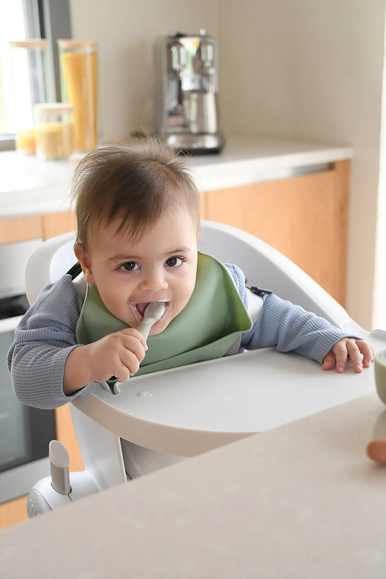 BÉABA Couverts, Vaisselle Et Bavoirs>Lot De 2 Pre-Cuillere Silicone Terracotta / Velvet Grey