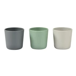 BÉABA Couverts, Vaisselle Et Bavoirs>Lot De 3 Verres Silicone Velvet Grey / Sage Green