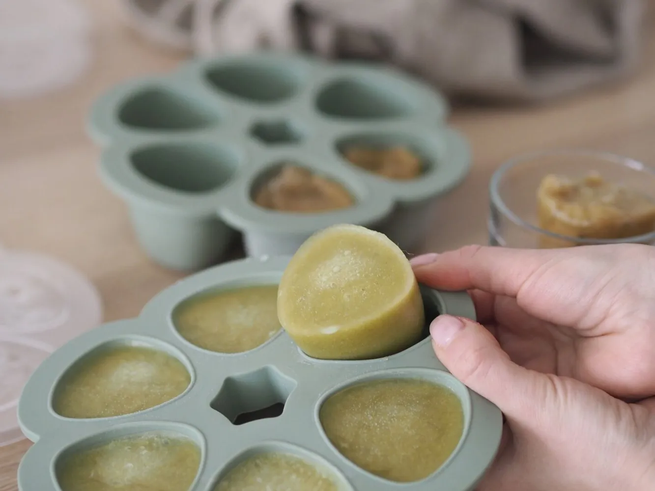 BÉABA Pots De Conservation>Multiportions Silicone 6 X 150 Ml Sage Green