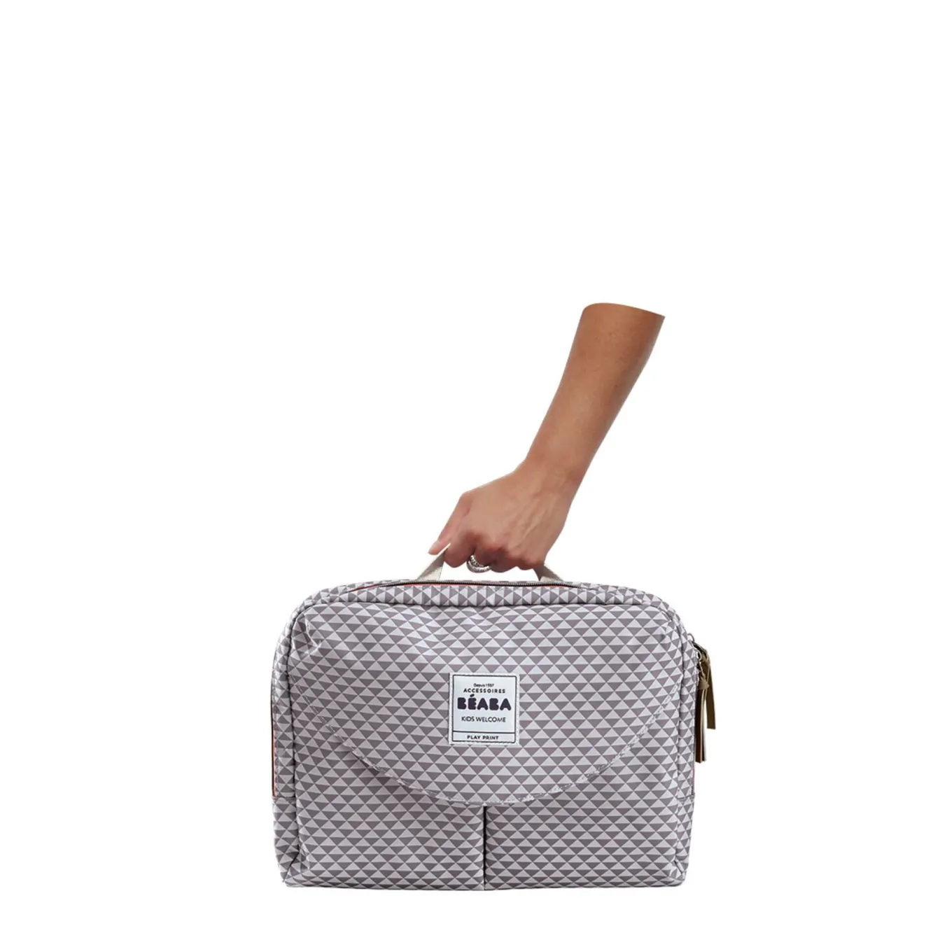 BÉABA Sacs À Langer>Sac A Langer Geneve Ii Play Print Grey/Coral