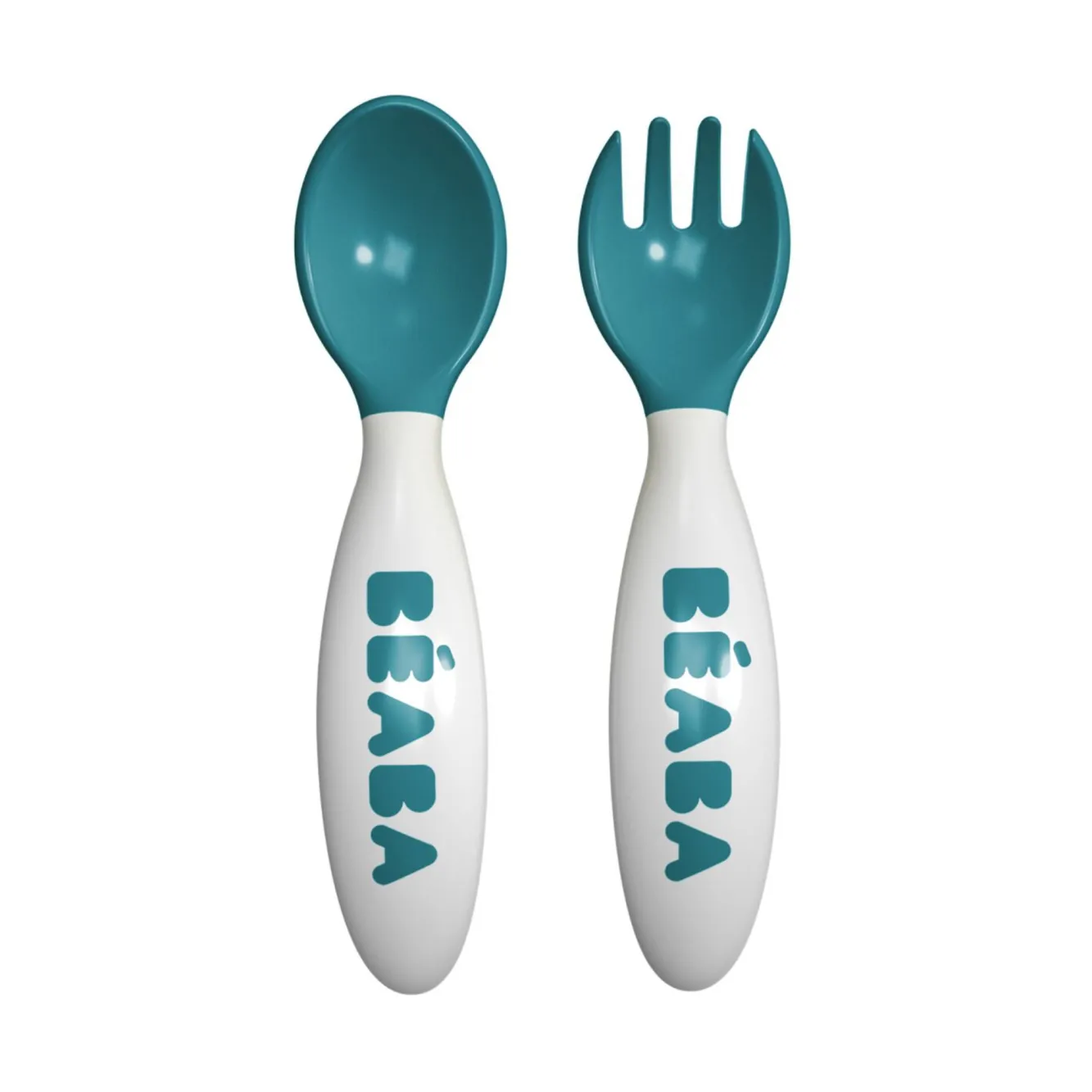 BÉABA Couverts, Vaisselle Et Bavoirs>Set De 2 Couverts Ergonomiques 2Eme Age Blue