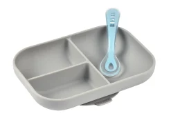 BÉABA Couverts, Vaisselle Et Bavoirs>Set Repas Silicone Avec Ventouse Grey