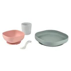BÉABA Couverts, Vaisselle Et Bavoirs>Set Vaisselle Silicone 4 Pieces Eucalyptus