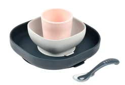 BÉABA Couverts, Vaisselle Et Bavoirs>Set Vaisselle Silicone 4 Pieces Night-Blue