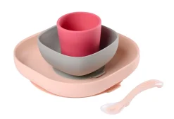 BÉABA Couverts, Vaisselle Et Bavoirs>Set Vaisselle Silicone 4 Pieces Pink