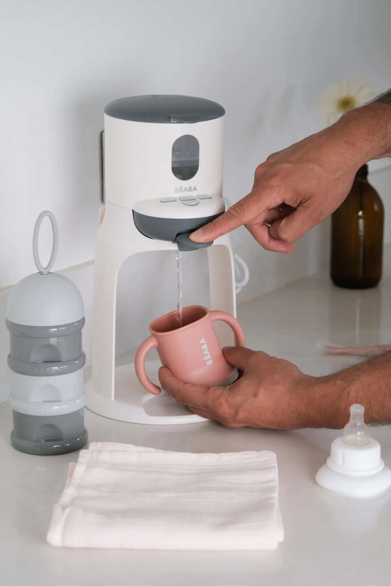 BÉABA Couverts, Vaisselle Et Bavoirs>Tasse Evoluclip 3 En 1 Old Pink