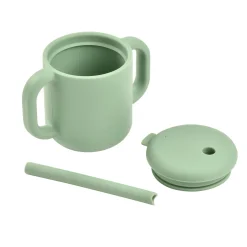 BÉABA Couverts, Vaisselle Et Bavoirs>Tasse Paille Silicone Sage Green
